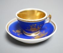 H & R Daniel miniature teacup and saucer, c.1825. Provenance - Mona Sattin collection of miniature