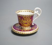 A Spode miniature teacup and saucer, c.1815. Provenance - Mona Sattin collection of miniature cups