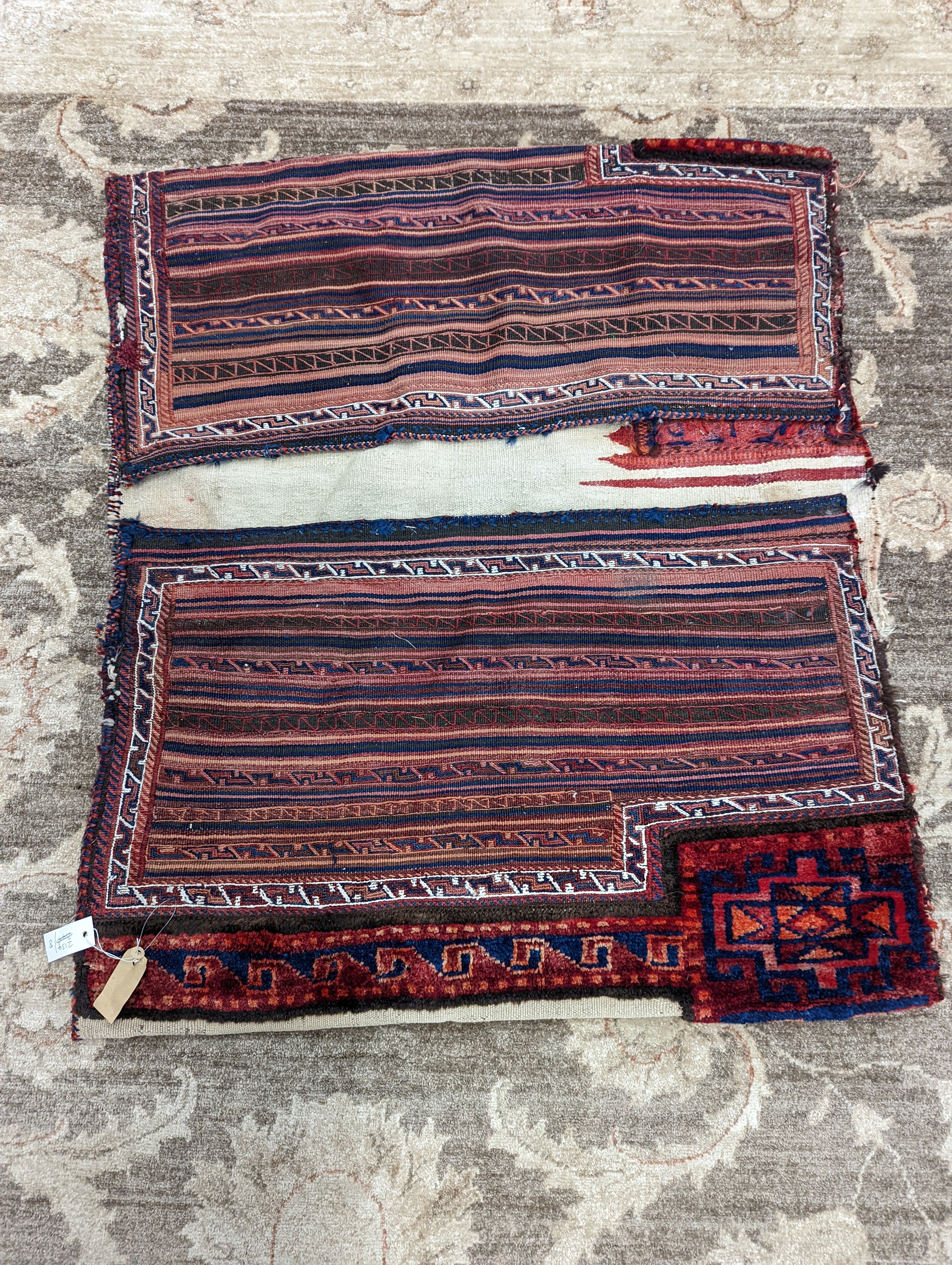 A Baktiri Kelim saddle bag, 105 x 90cm