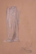 Attributed to Sir Edward Poynter (1826-1919), charcoal and chalk on sanguine paper, Study of