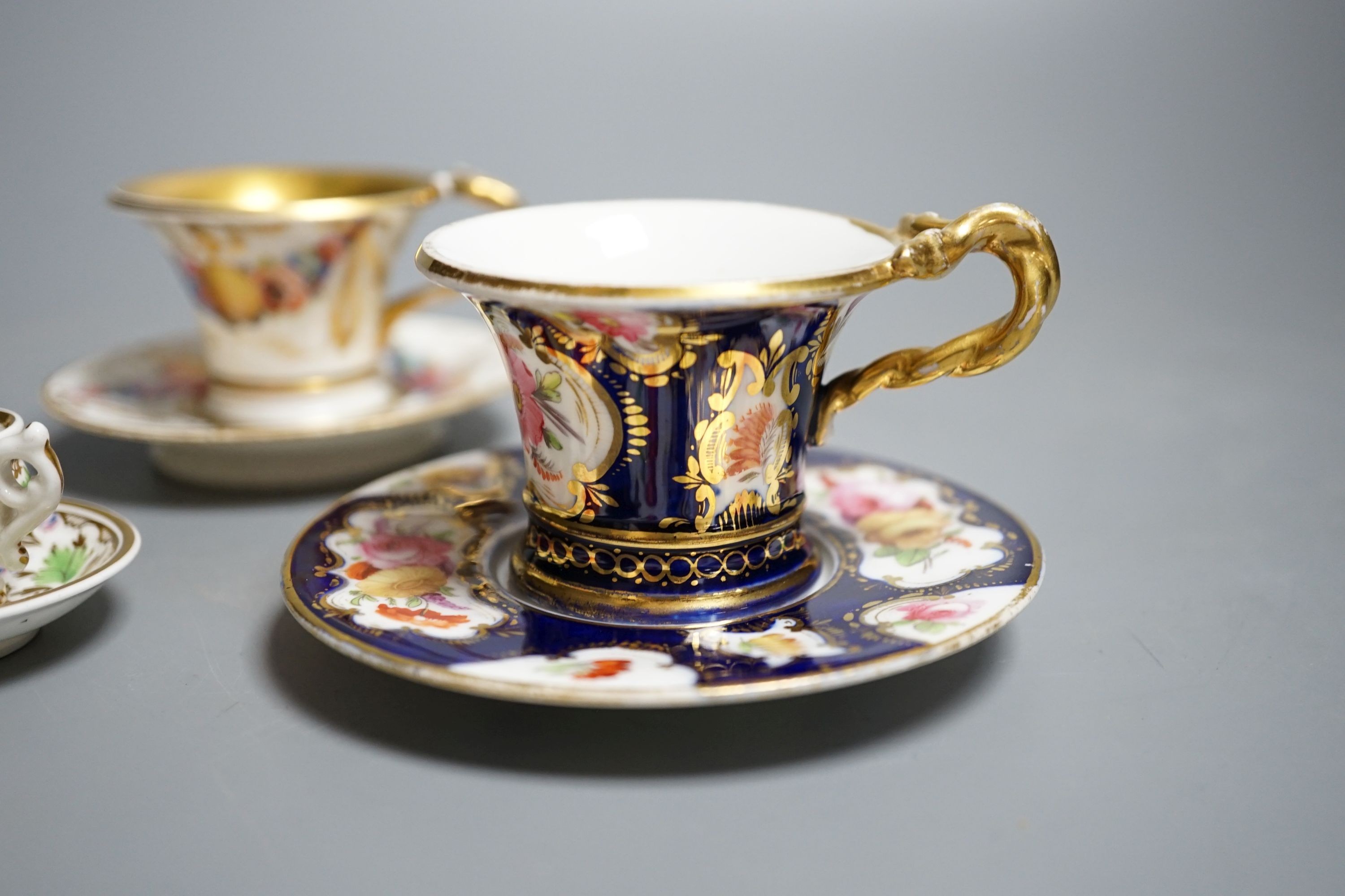 Four Coalport miniature teacups and saucers, c. 1820. Provenance - Mona Sattin collection of - Image 2 of 8