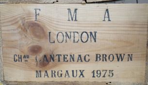 A case of 12 bottles of Chateau Cantenac-Brown, Margaux, 1975 in OWC..