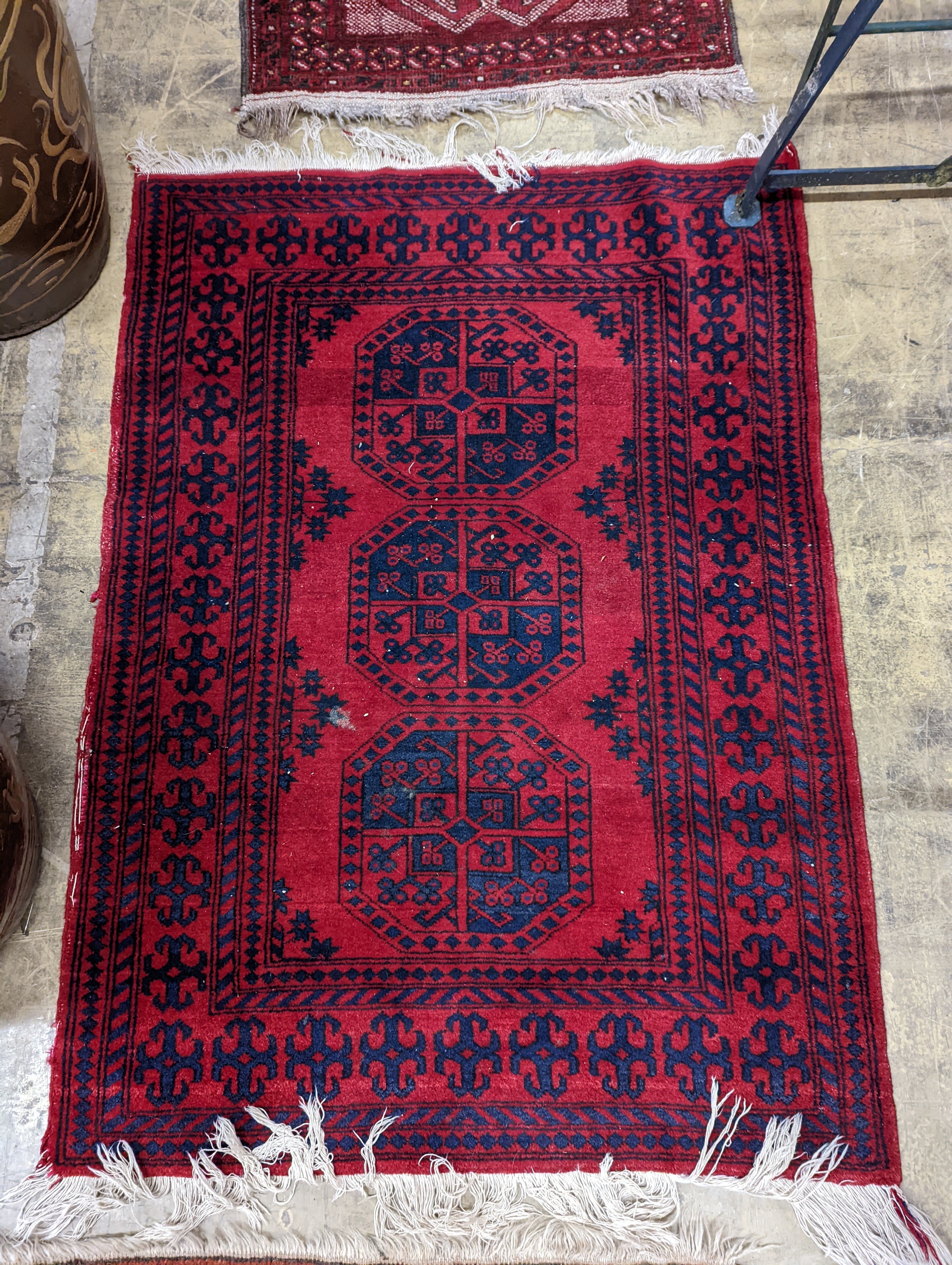 Three Bokhara rugs, largest 134 x 99cm - Image 3 of 4