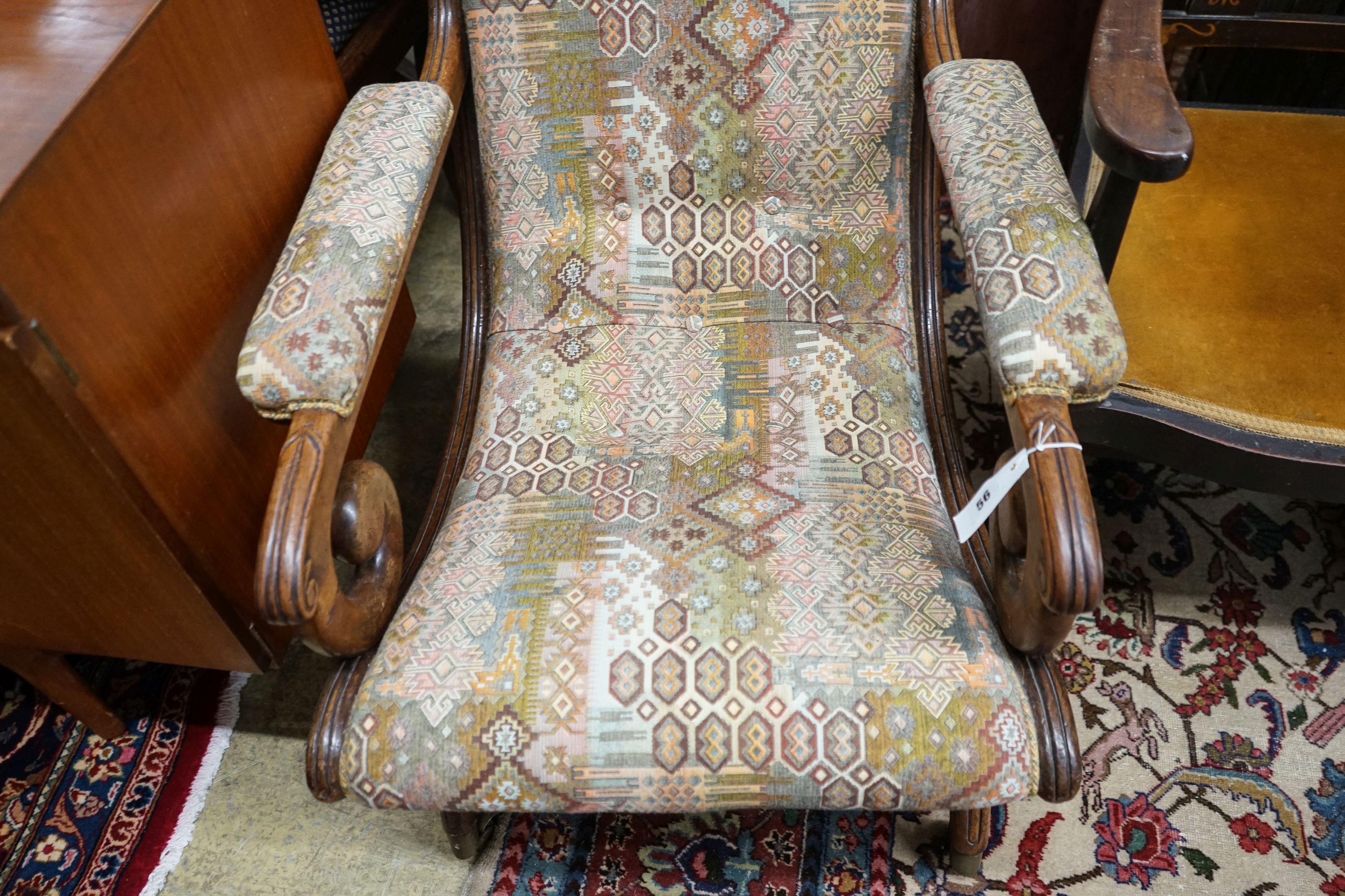 A Regency mahogany scroll armchair - Image 2 of 3