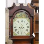 A mid 19th century mahogany eight day longcase clock, the arched painted dial marked M. Sivel & Co.,