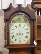 A mid 19th century mahogany eight day longcase clock, the arched painted dial marked M. Sivel & Co.,