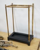 A brass framed stick stand 56cm