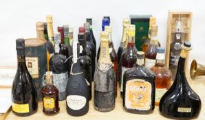 30 bottles of mixed spirits, champagnes etc including three bottles of vintage port - Fonseca