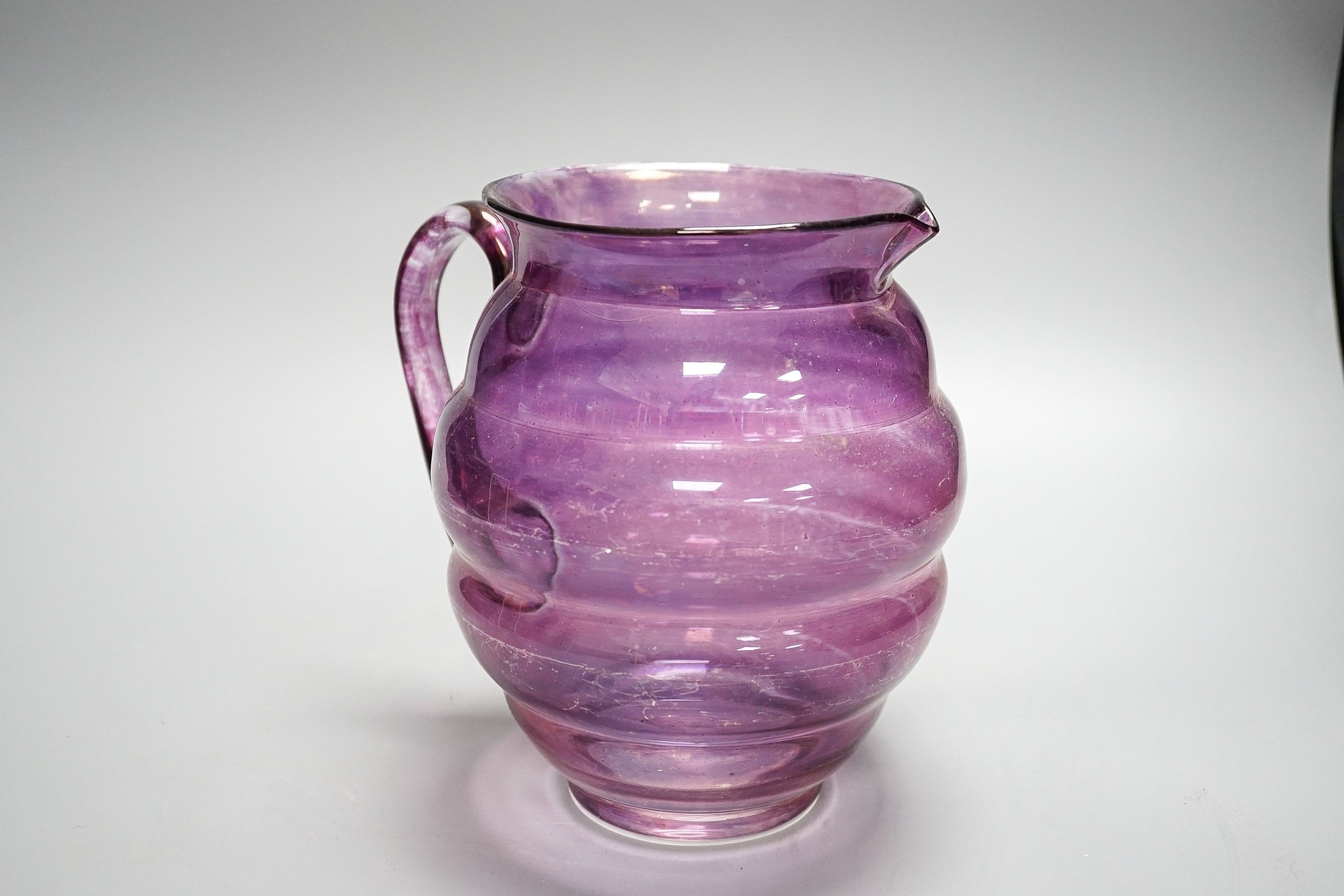 An amethyst flashed glass basin and jug. - Image 4 of 4