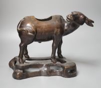 A Chinese bronze buffalo censer, Ming dynasty, - no cover 26cm