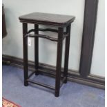 A Chinese rectangular lacquered stool, length 45cm, depth 31cm, height 73cm