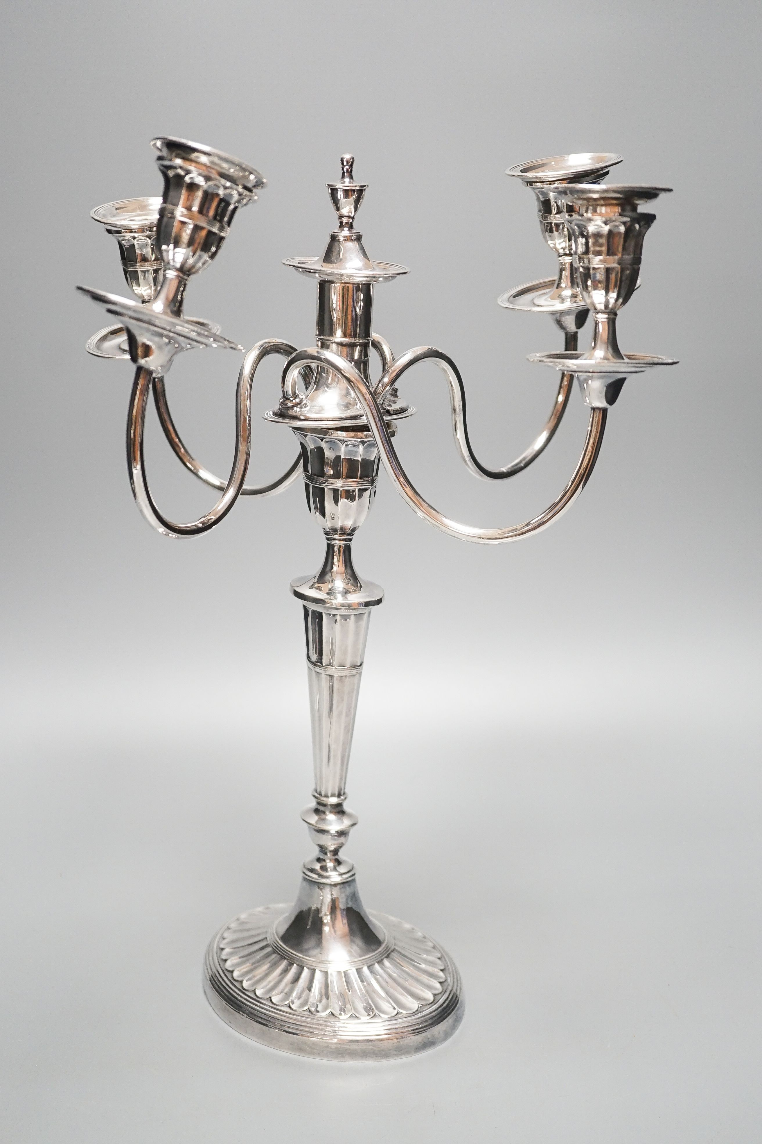 A 19th century plated candelabra, 40cm - Image 2 of 9