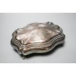 A 20th century Italian 800 standard white metal trinket box, once belonging to Arabella Churchill,