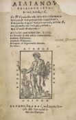 ° Aelianus, Claudius [Gk. title] Variae Historiae Libri XIII, engraved title device and large device