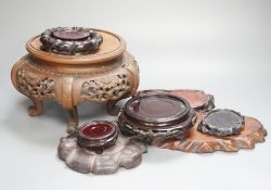 Assorted Chinese wooden stands