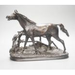 After Mene, bronze horse group 19cm