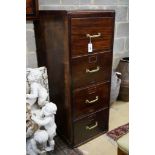 An early 20th century mahogany and beech four drawer filing chest, width 50cm, depth 68cm, height