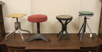 Four industrial style stools