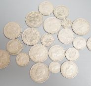 Assorted UK George VI and QEII coins.