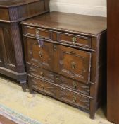 An 18th century oak chest of drawers (with original receipt), width 84cm, depth 53cm, height 82cm