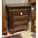 An 18th century North Italian walnut four drawer chest, width 65cm, depth 33cm, height 79cm