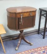 A George III mahogany enclosed wash stand with tambour cupboard, width 56cm, depth 38cm, height