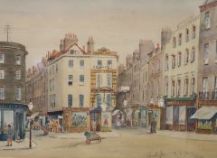 Frederick Gordon Fraser (1879-1931), watercolour, 'Holywell Street and Wych Street', signed, 21 x