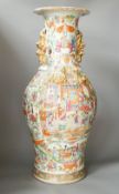 A large Chinese Canton decorated famille rose vase, 19th century, 59cm