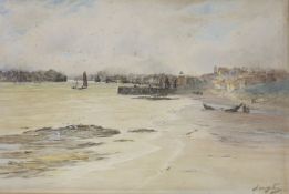 Thomas Swift Hutton (1875-1935), watercolour, Estuary scene, signed, 49 x 74cm