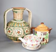 A Crown Staffordshire fifty nine piece part tea set and dessert service, central flowers and gilt