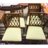A set of four 19th century Italian walnut dining chairs (damage)