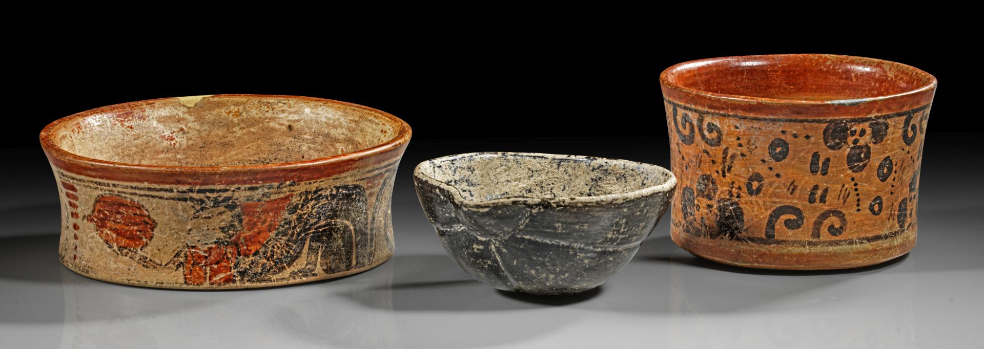 Three Precolumbian bowls.