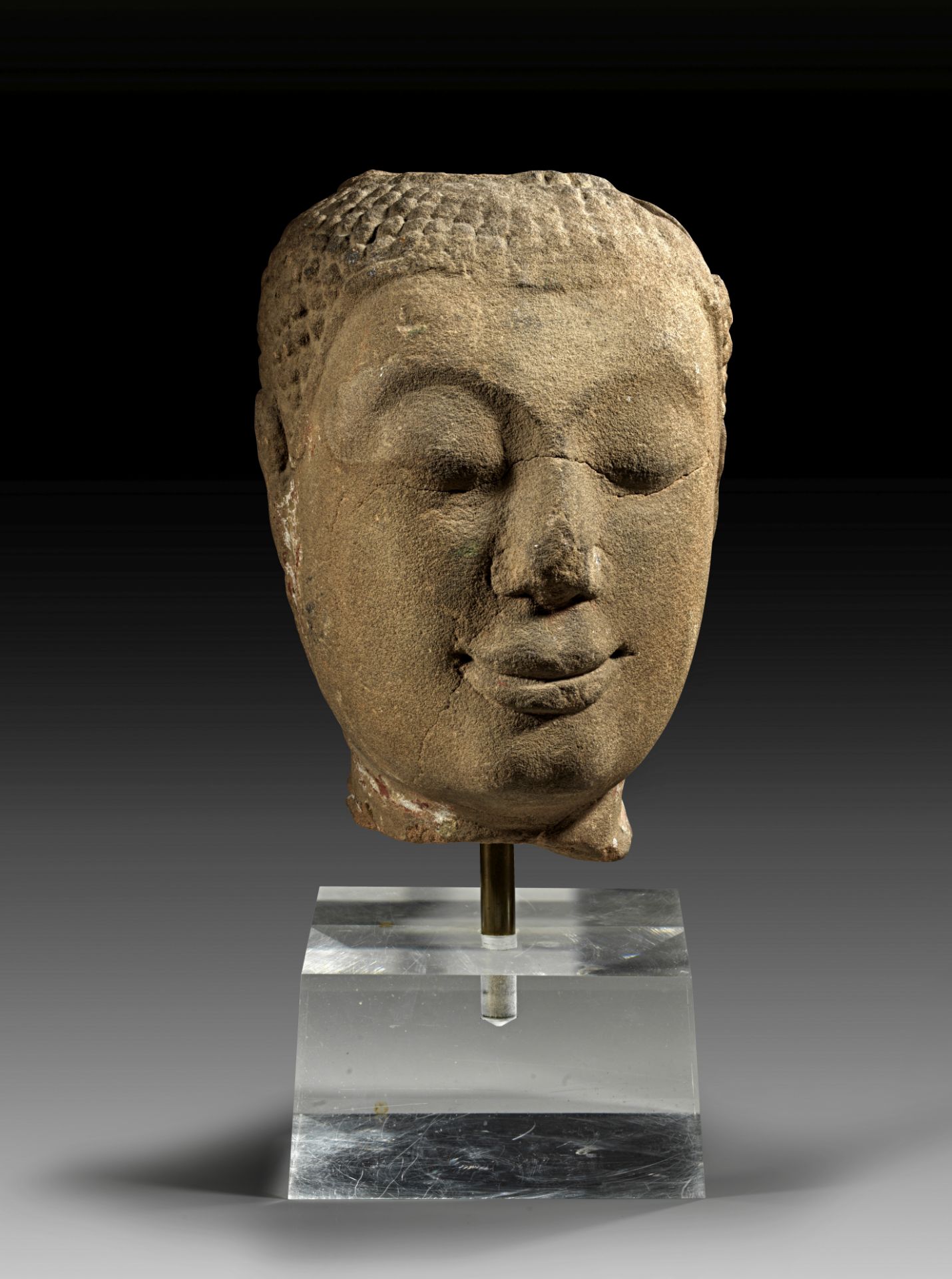 Life-size head of Buddha.