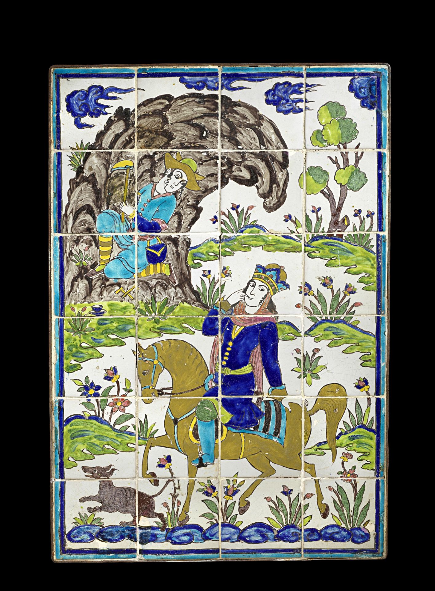 An oriental tile panel.