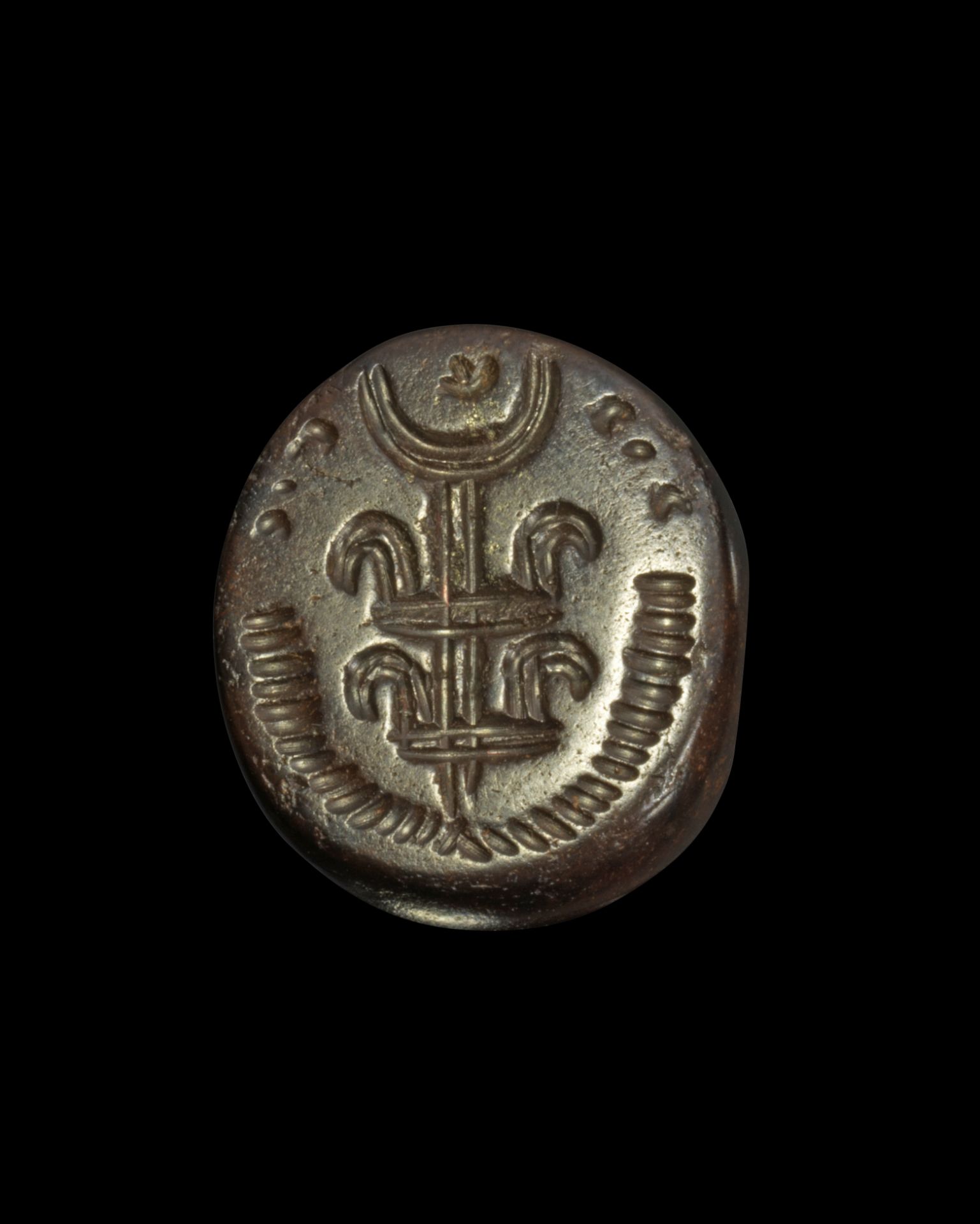 Ellipsoid stamp seal of jasper.