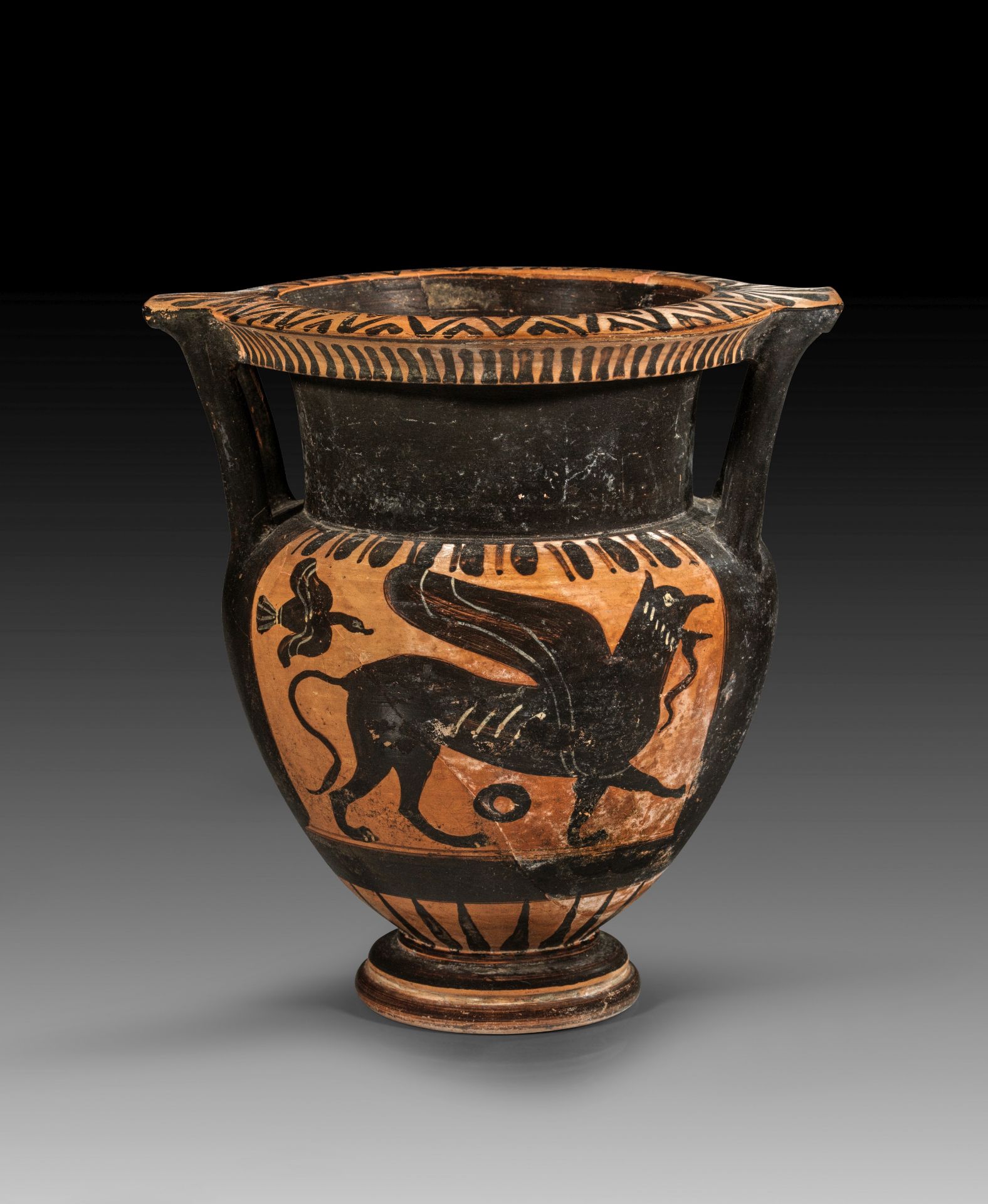 Etruscan black-figure column krater.