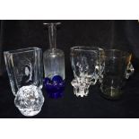 A GROUP OF DANISH AND SWEDISH ART GLASS including A Strombergshyttan vase with etched decoration
