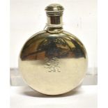 A VICTORIAN SMALL SILVER SPIRIT FLASK the small moon shaped flask with silver screw off lid, with