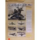MILITARIA - AVIATION PUBLICATION ARTWORK comprising picture boards for the Gloster Javelin and