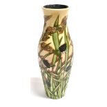 A MOORCROFT POTTERY LIMITED EDITION 'SAVANNAH' PATTERN VASE of slender baluster form, signed by Emma