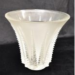 A LALIQUE FROSTED AND CLEAR GLASS 'FONT-ROMEU' VASE of trumpet form, etched 'Lalique France'