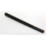 A GEORGE III TRUNCHEON of gently tapering form, painted black with the royal monogram in shaded