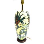 A LARGE MOORCROFT POTTERY 'LAMIA' PATTERN TABLE LAMP of baluster form, 48cm high including base