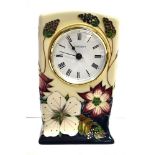 A MOORCROFT POTTERY CLOCK DECORATED IN THE 'BRAMBLE REVISITED' PATTERN designed by Alicia Amison,