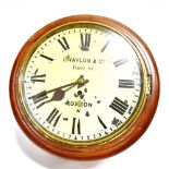 A MAHOGANY CASED WALL CLOCK WITH FUSEE MOVEMENT the enamelled dial inscribed 'C. TAYLOR & CO. Alma