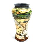 A LARGE LIMITED EDITION MOORCROFT POTTERY 'ELEGY' PATTERN VASE of baluster form, decorated with barn