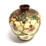 A MOORCROFT POTTERY 'MALVIA' PATTERN VASE of baluster form, impressed and painted marks to base,