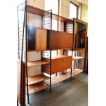 STAPLES LADDERAX: four bays of sectional furniture, with five metal uprights 200cm high, the first