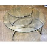 RICHARD YOUNG FOR MERROW ASSOCIATES: A '341' model coffee table, the circular glass top on chrome