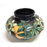 A MOORCROFT 'PASSION FRUIT' PATTERN VASE of squat ovoid form, designed by Rachel Bishop and dated '
